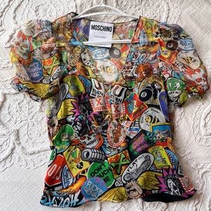 Moschino Couture Graphic Mesh Top